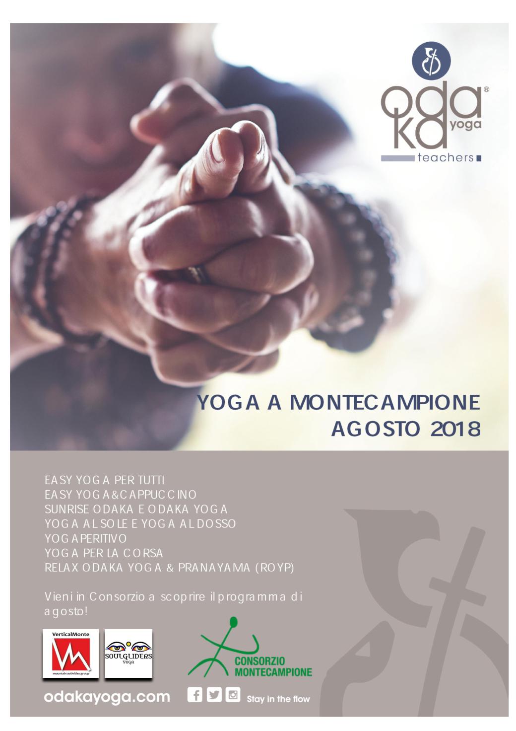 Montecampione Yoga – Il Programma di Agosto 2018