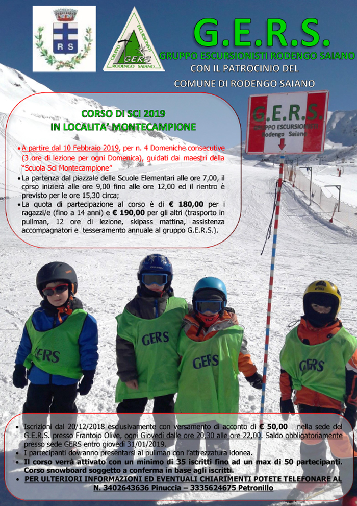 Gruppo Escursionisti Rodengo Saiano - Corsi di Sci con la Scuola Sci Montecampione