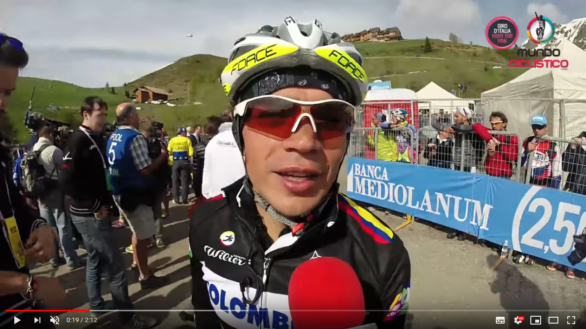 Oggi è venerdì ed allora? Youtube – 2014, Revista Mundo Ciclistico: Fabio Duarte 2do en Montecampione Etapa 15 Giro Italia