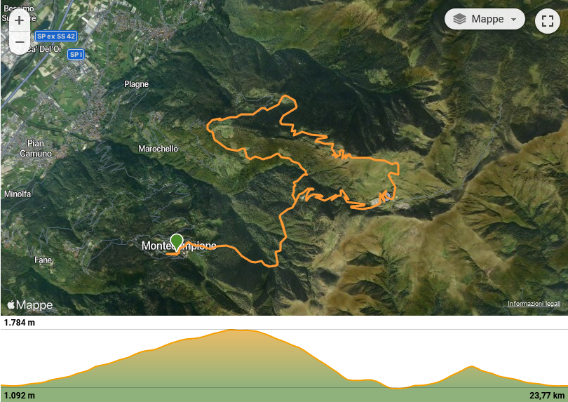 Wikiloc – Percorso di Mountain Bike di Mauro Piovani: Corto Monte Bassinale Montecampione