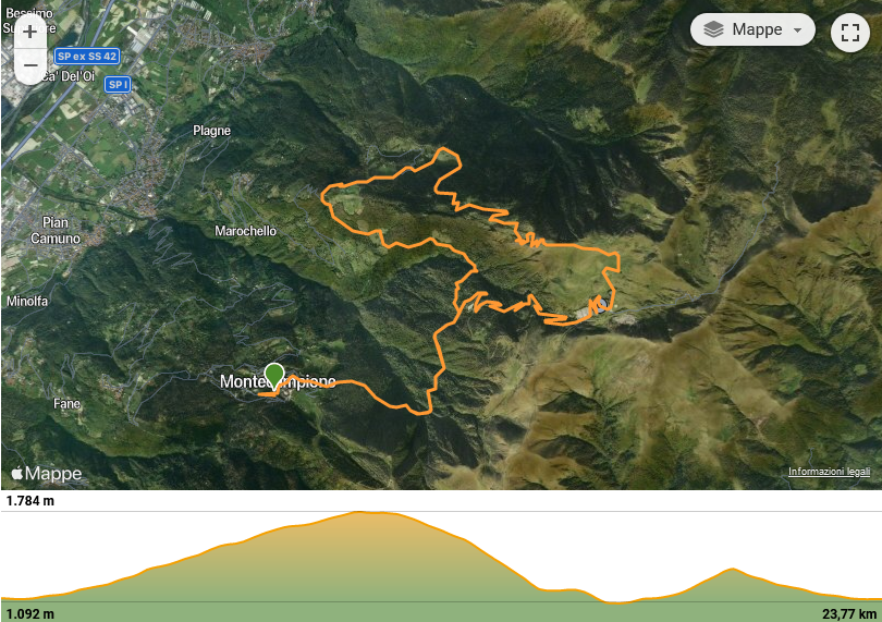 Wikiloc – Percorso di E-Bike di Mauro Piovani: Corto monte bassinale monte