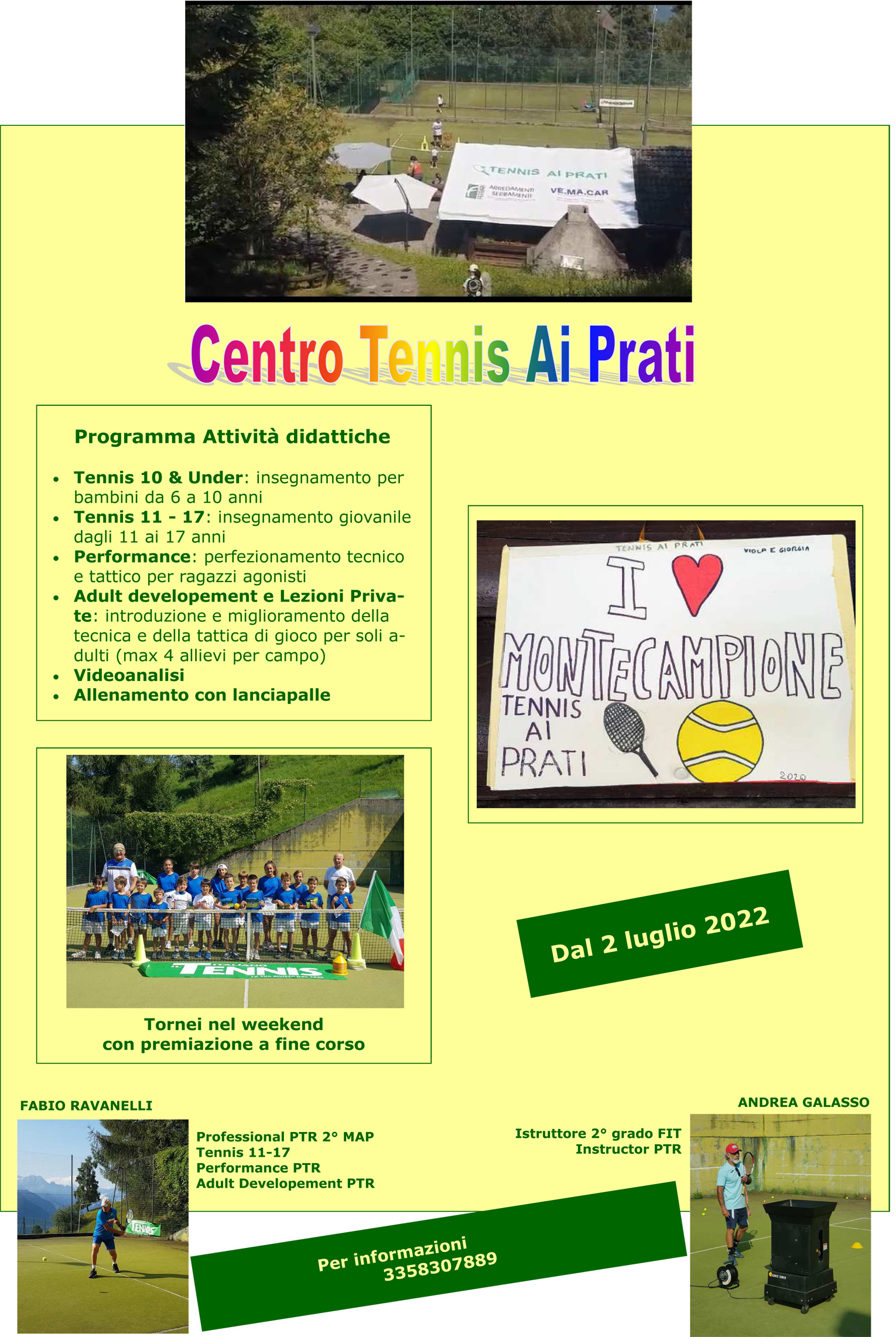 A Montecampione, dal 2 luglio riapre il Centro Tennis Ai Prati